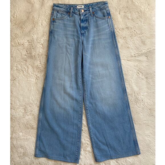 Wrangler World Wide Medium Wash Wide-leg Denim Jeans Size 24 - Picture 4 of 8